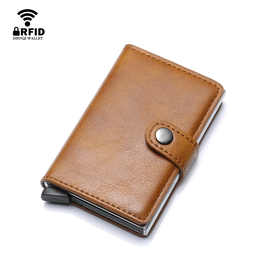 Card Top Loader - Rfid メタル訪問クレジットカードホルダー男性財布高級ビジネス銀行カードホルダーケース財布男性用カード収納ポルテカルテ