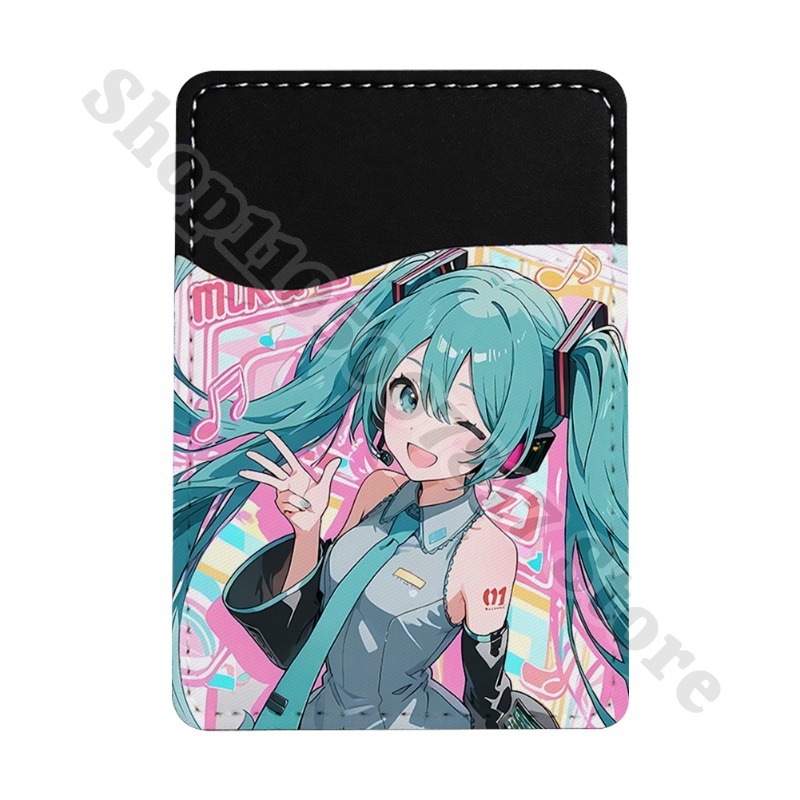 Card Top Loader - クリエイティブ電話装飾アクセサリー超薄型財布初音ミクアニメかわいい ID クレジットカードホルダー漫画収納ポーチギフト