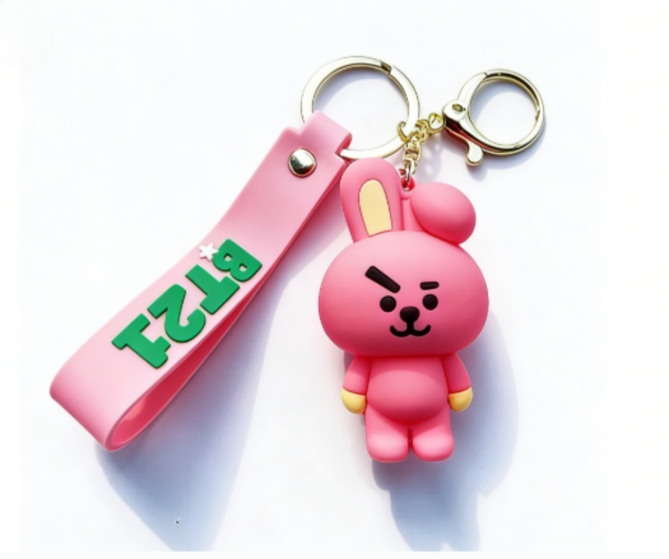 Vinyl Figure Blank - 新しいBT21コヤRJシューキークッキータタチミーマンキーホルダー、クリエイティブで高品質なアニメ漫画フィギュアモデル、車やバックパック用キーホルダー