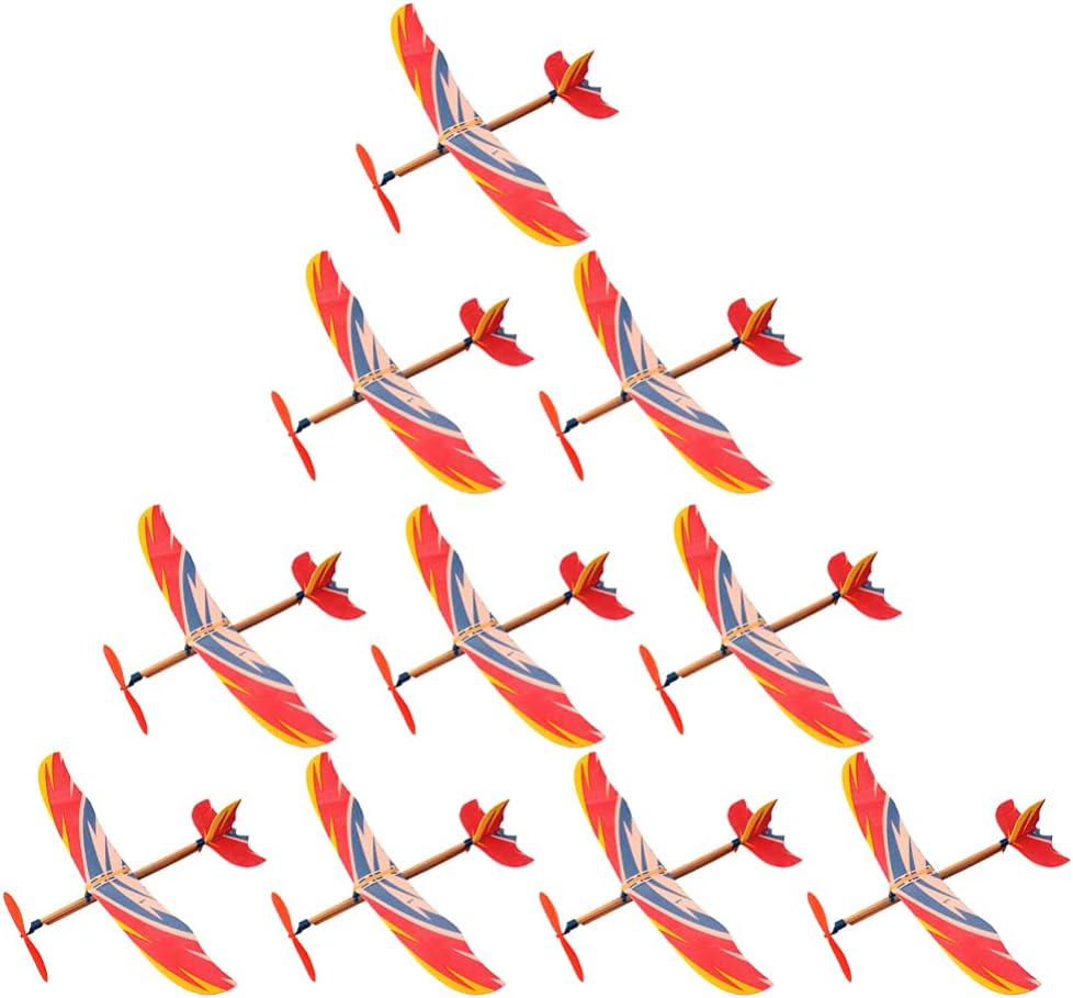 Model Airplane Plastic - 5/10 個のゴムバンド動力飛行機モデルグライダー飛行機爆撃機飛行機誕生日パーティーの好意屋内屋外おもちゃ子供のため