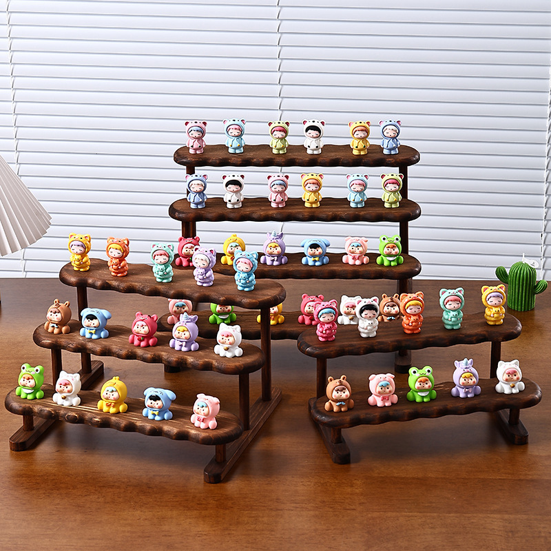Display Risers Set - 2/3/4/5 層木製ディスプレイライザー棚ファッション収納実用的なジュエリーオーガナイザーラック卓上デスクトップ装飾オーガナイザー