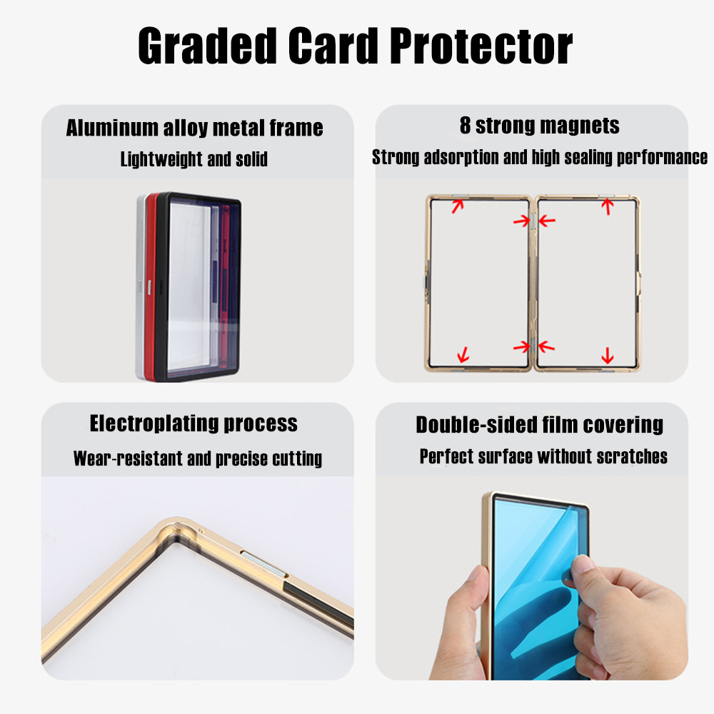 マルチカラーアルミニウム合金グレードカード保護ケース PSA - Graded Card Display のレビューと価格