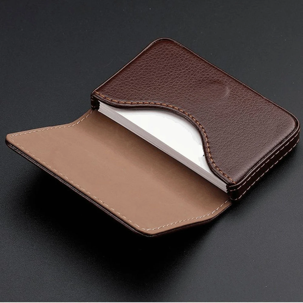 サイズ調整可能なステッチ入りPUレザー製クレジットカードホル - Card Top Loader のレビューと価格
