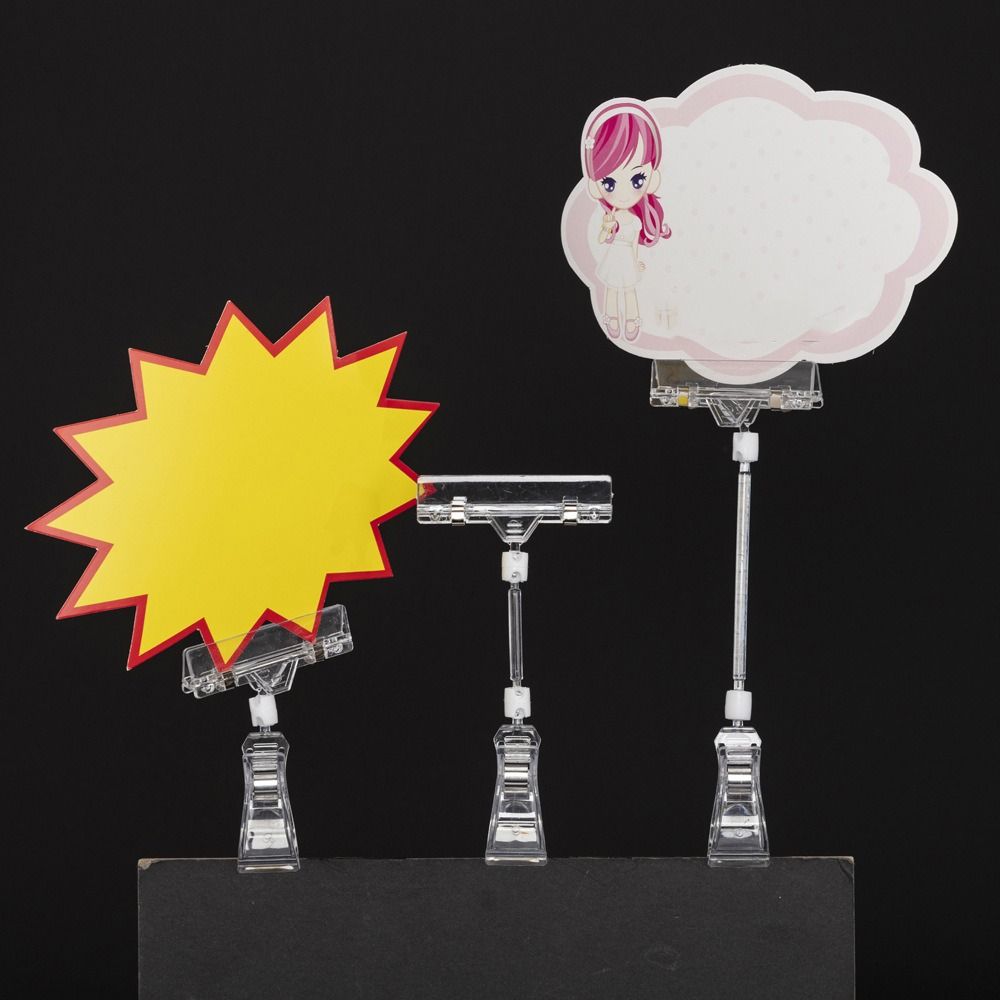 透明フォトクリップデスクトップ、はがきホルダー、調整可能なポ - Pop Display Shelf のレビューと価格