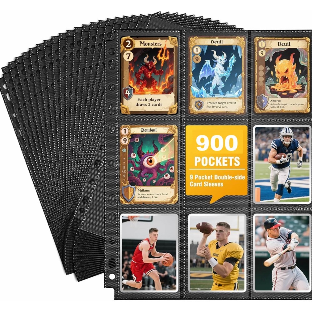 50パック 900ポケット トレーディングカードバインダース - Trading Card Binder のレビューと価格