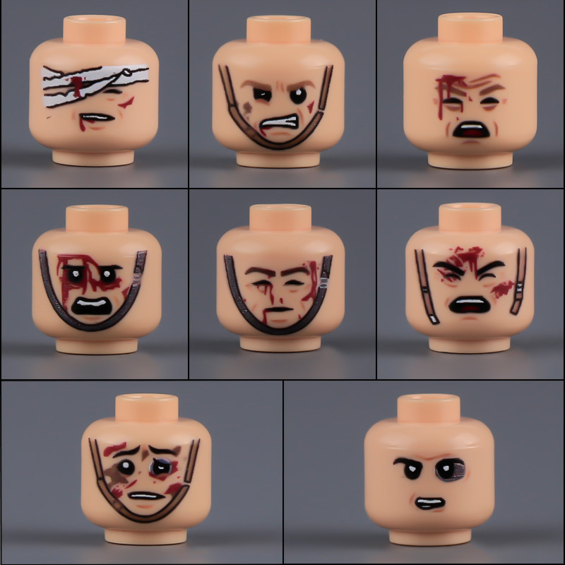 軍事兵士フィギュア負傷した顔表現ヘッドパーツビルディングブロ - Lego Minifigure Holder のレビューと価格