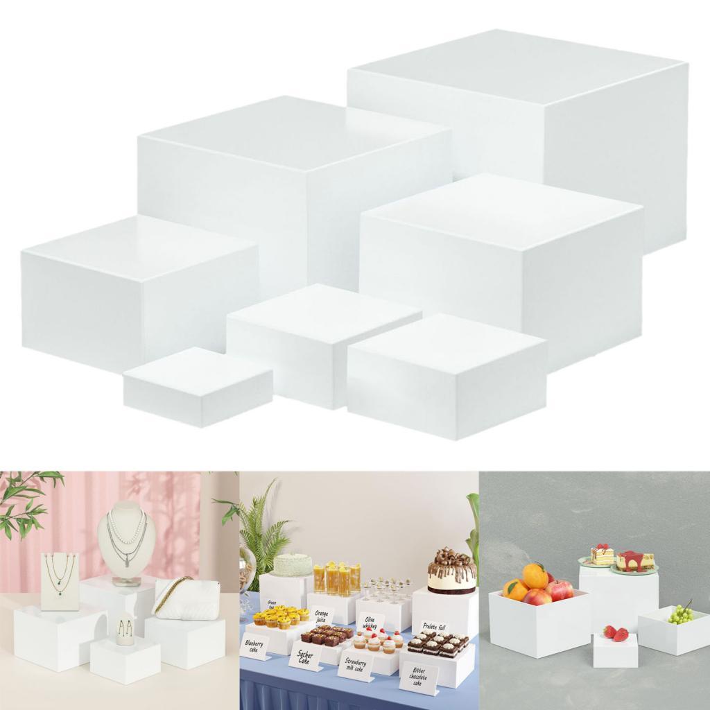 7 ピースアクリルキューブディスプレイボックスライザーディス - Display Risers Set のレビューと価格