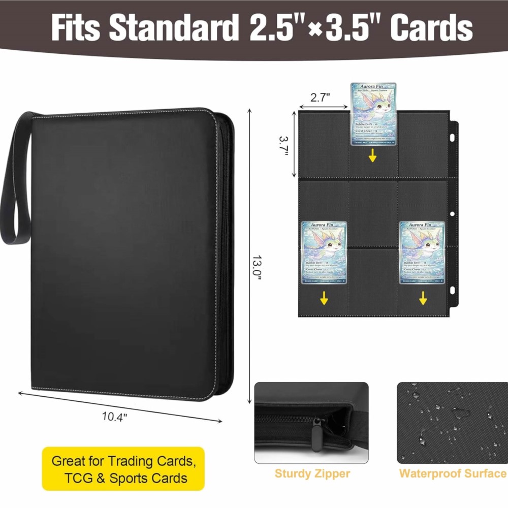 900ポケットカードバインダーアルバム、50枚の9ポケット両 - Pokemon Binder Card のレビューと価格